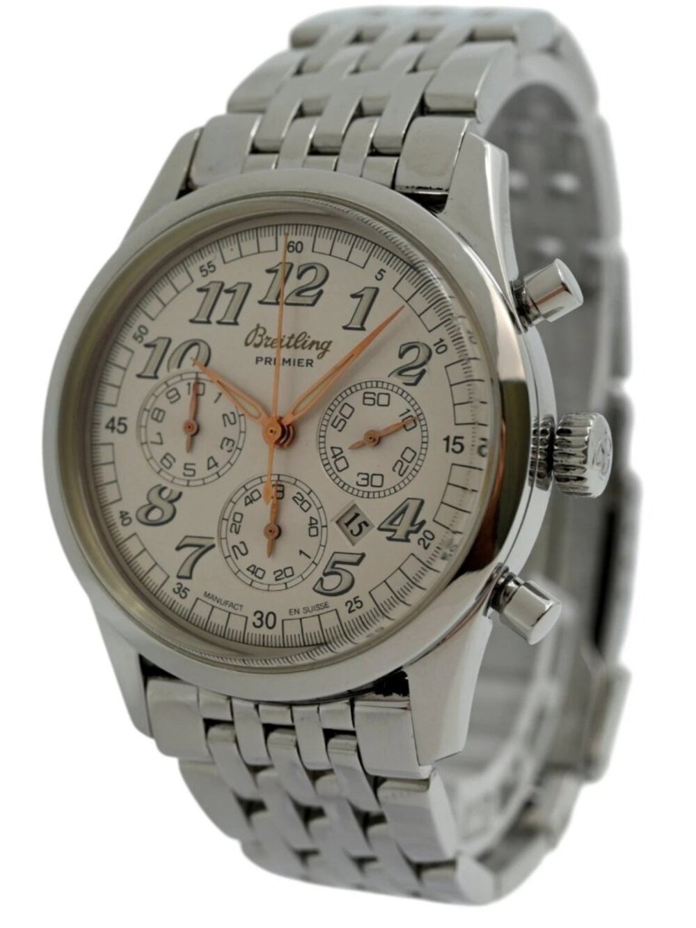 Breitling 37mm Men's Navitimer Premier Automatic Chrono Watch B+P! Ref: A42035!